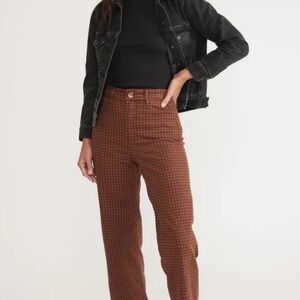 Marine Layer Bridget Cropped Brown Checkered Pants
